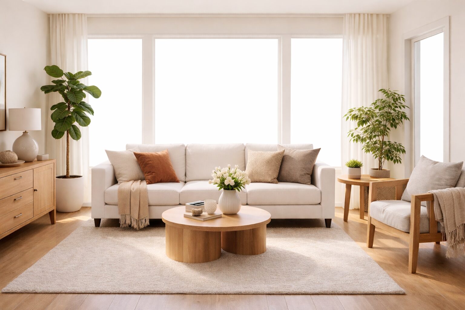 Professional house cleaning service in Calgary living room with transparent pricing